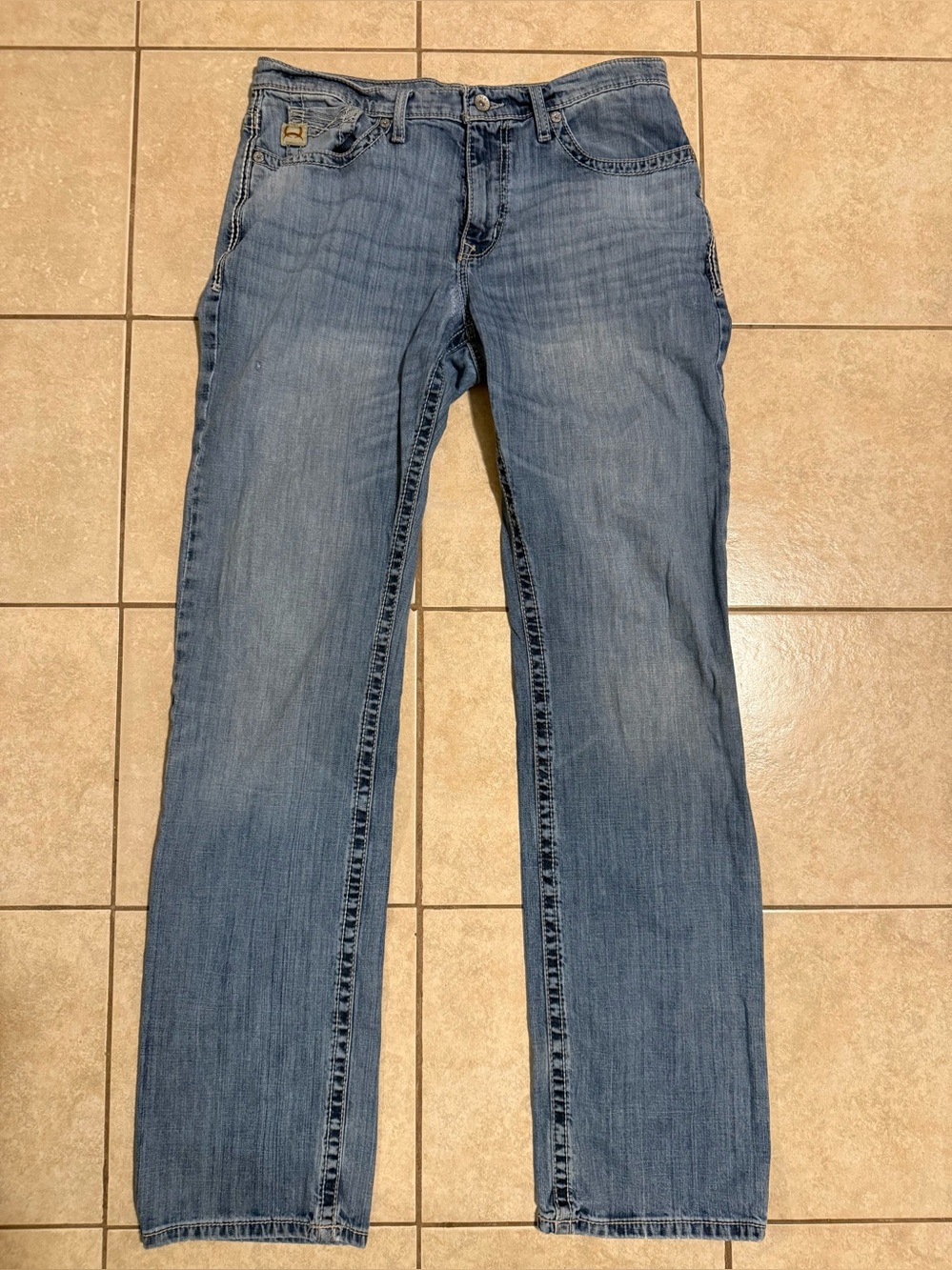 Cinch Grant Men’s Jeans 34x38 Relaxed Bootcut Performance Stretch Denim Blue